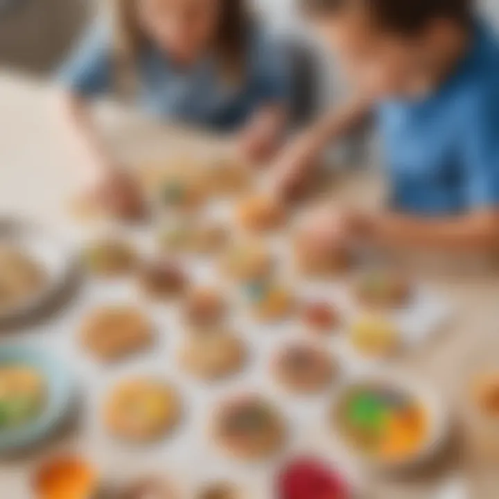A child joyfully decorating cookies with colorful toppings
