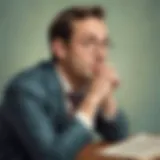 A thoughtful individual pondering over a clever joke
