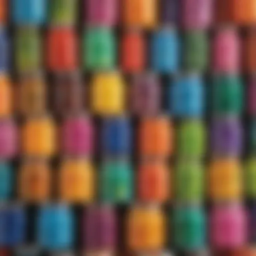 Vibrantly colored slime varieties displayed in jars