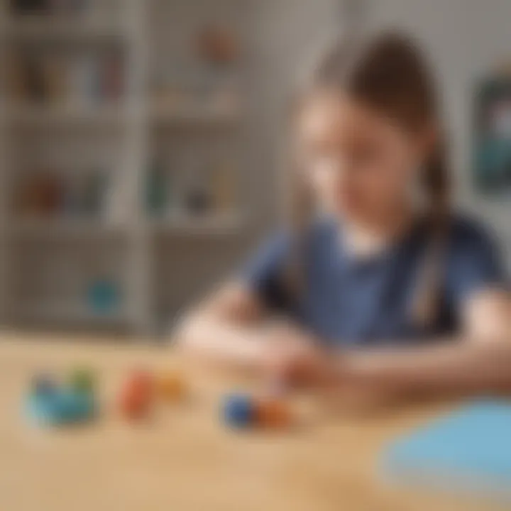 An educational setting where children engage with fidget toys during learning activities.