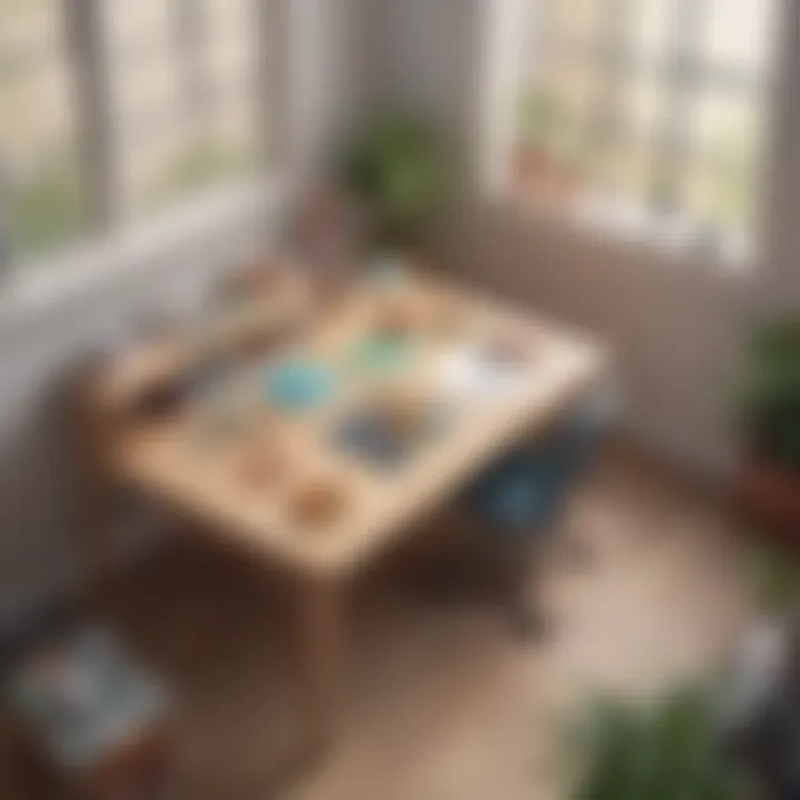 A serene workspace featuring fidget toys that enhance focus and mindfulness.