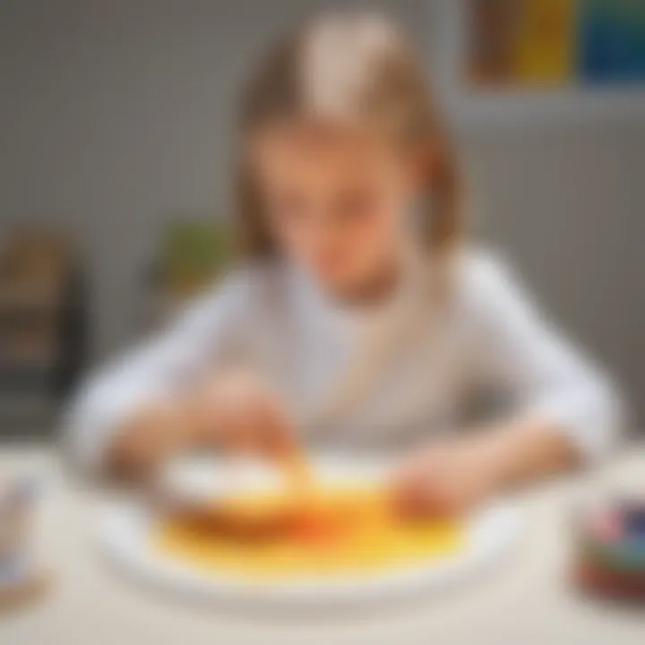 Child engaging in a creative goop project