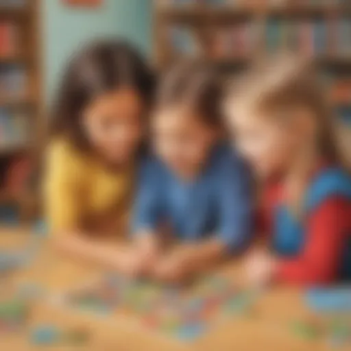 Children engaging in a puzzle counting activity