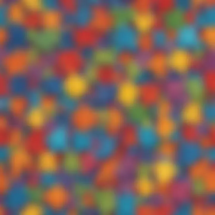 Colorful puzzle pieces showcasing different shapes