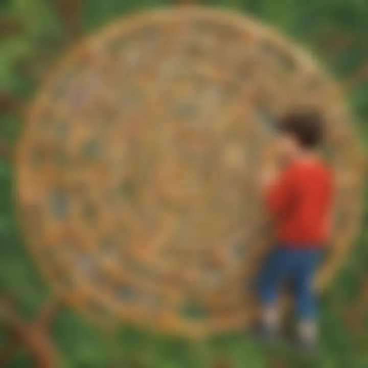 Children engaging with the magnetic alphabet maze