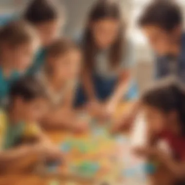 Collaborative Learning Experience Group of children collaborating on a puzzle