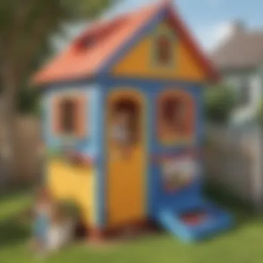 Imaginative Play in Colorful Playhouse Children engaging in imaginative play within a colorful playhouse