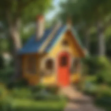 Whimsical Outdoor Playhouse A whimsical outdoor playhouse nestled among trees