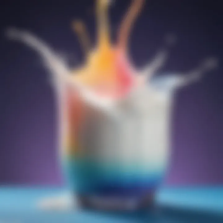 Chemical interaction of milk and dye
