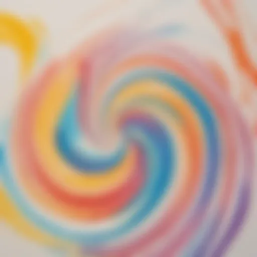 Vivid swirl of colors in milk experiment