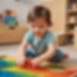 Vibrant sensory play activity in a preschool setting