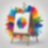 Colorful target easel set up for creative activities