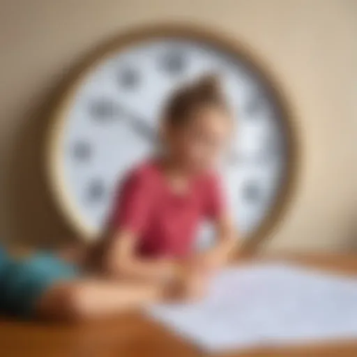 Child engaged with a printable clock worksheet