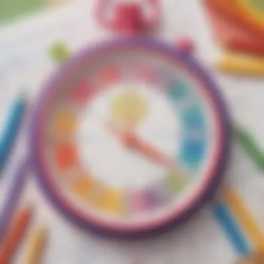 Colorful printable worksheets featuring time-telling exercises