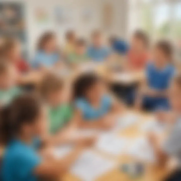 Children actively participating in a learning activity
