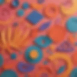Colorful construction paper cut into various shapes