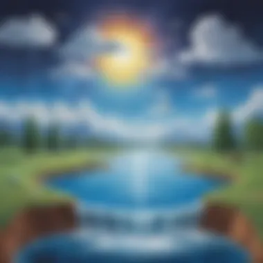 Creative water cycle art project on display