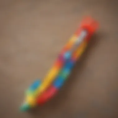 Close-up of a colorful zipper toy designed for toddlers