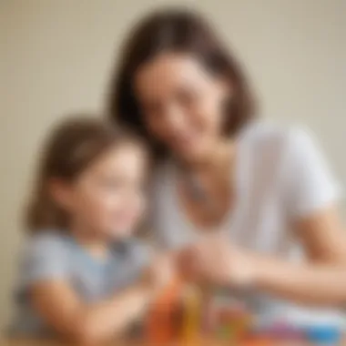 Parent assisting a child with a zipper toy, fostering interaction