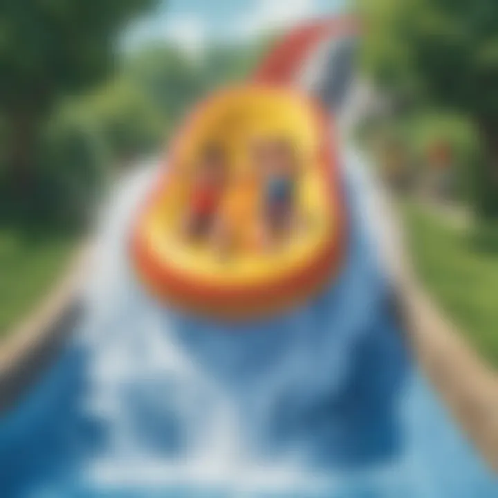 Children enjoying a thrilling water slide experience