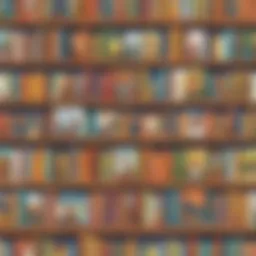 A bookshelf filled with diverse chapter books for young readers.