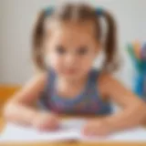 Child engaged in tracing their name with colorful materials