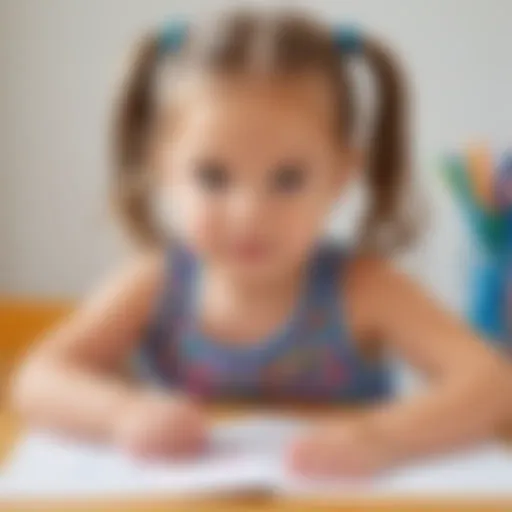 Child engaged in tracing their name with colorful materials