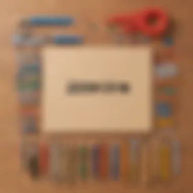 Various name tracing tools arranged creatively on a table