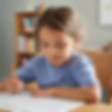 Child practicing writing traceable letters