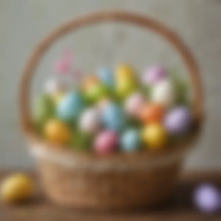 Close-up of DIY Easter basket materials showcasing creativity and innovation.