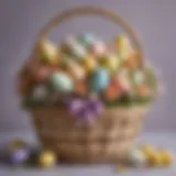 A beautifully crafted Easter basket filled with vibrant and unique items.
