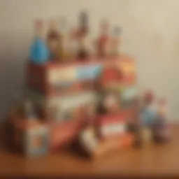 Creative party favor display showcasing unique items