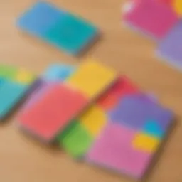 Colorful plus math flash cards spread out on a table