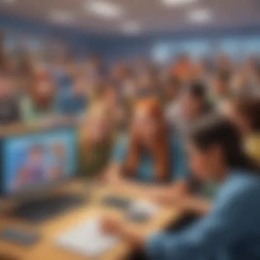 Virtual classroom experience showcasing students engaged in a digital field trip