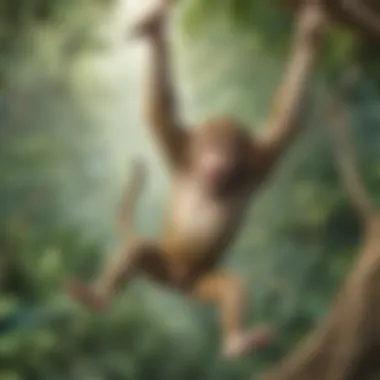 Playful Monkey Swinging Playful monkeys swinging in virtual zoo tour