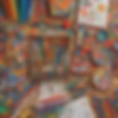 Vibrant Art Supplies for Kids A colorful display of art supplies for indoor activities
