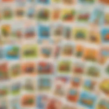 Colorful flashcards showcasing different vocabulary words for first graders