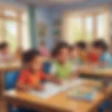 Colorful kindergarten worksheets showcasing various educational activities