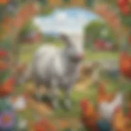 Farm animal coloring book cover artwork