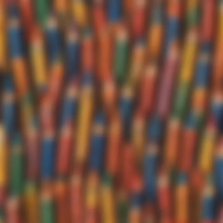 Illustration depicting educational benefits of large crayon banks.