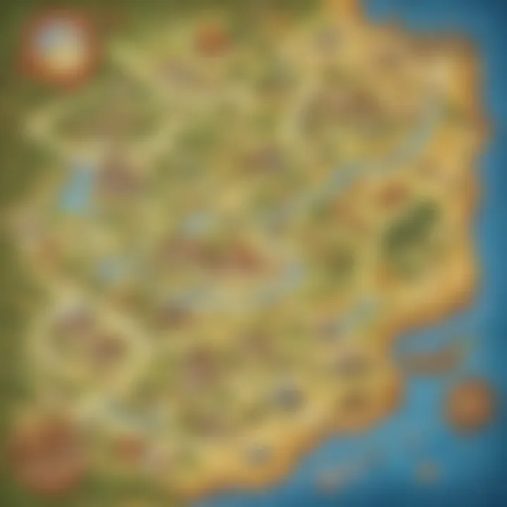 Printable map for a treasure hunt activity