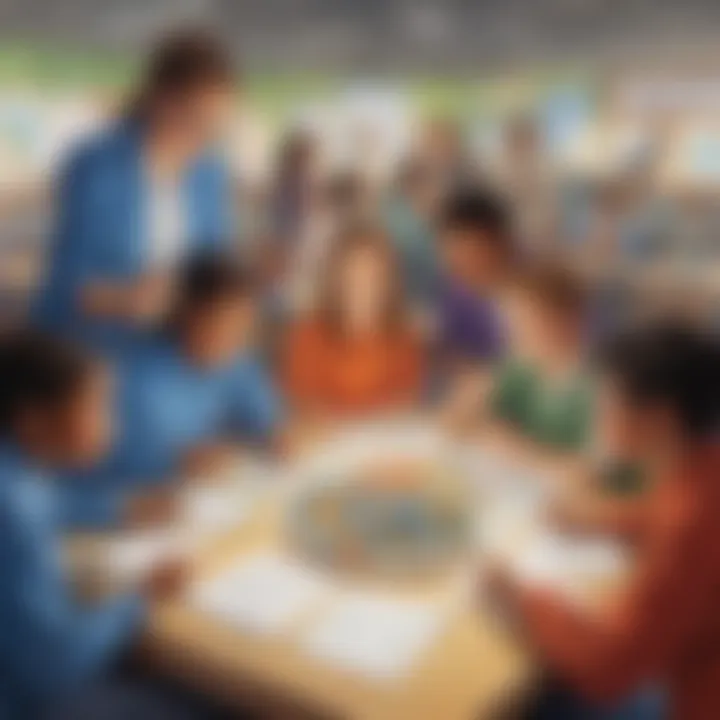 Diverse group of elementary students engaged in a collaborative experiment