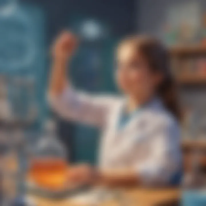 Young girl conducting a science experiment