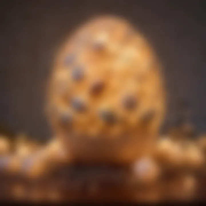 Mesmerizing giant plastic egg as a centerpiece with cascading fairy lights