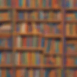 A colorful bookshelf filled with children's fiction books