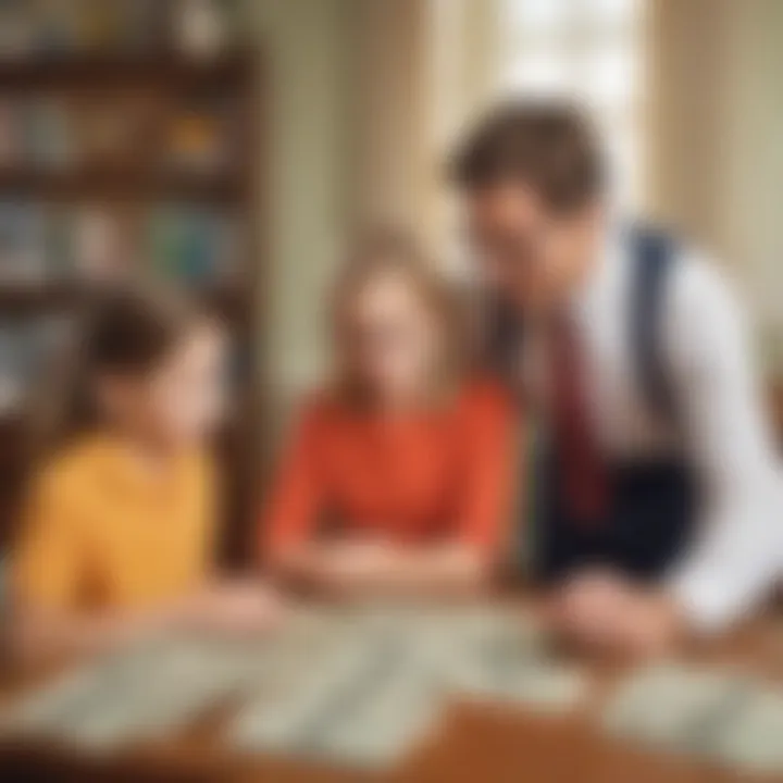 Illustration showcasing financial responsibility in children