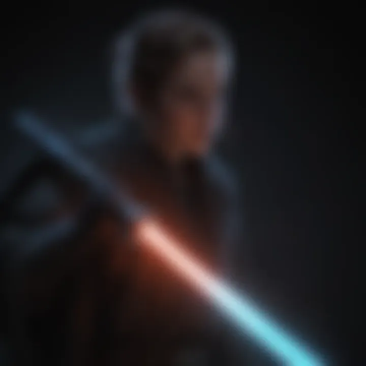 Finished customized lightsaber glowing in the dark