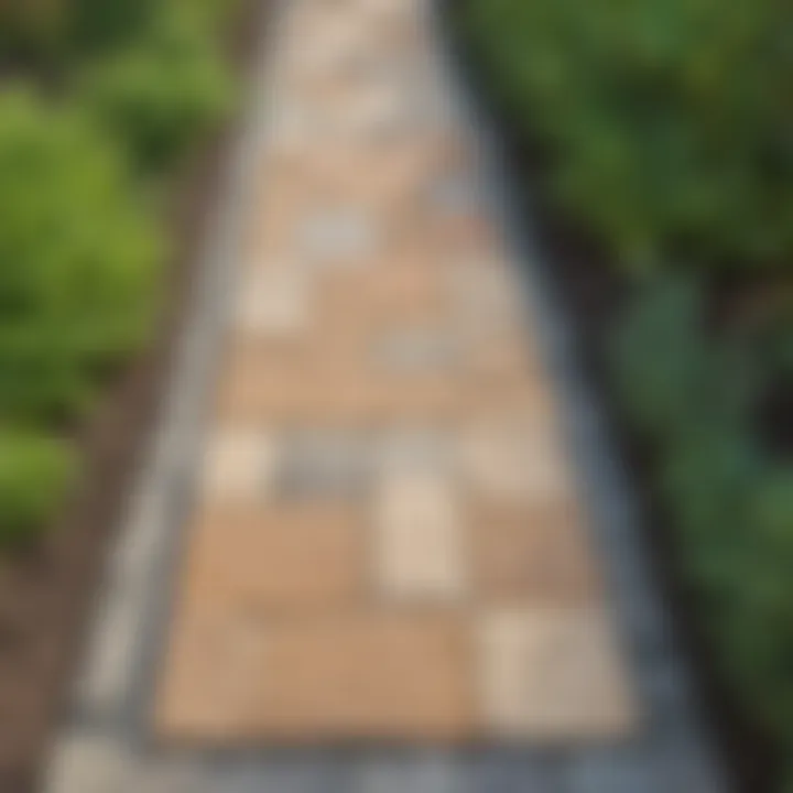 Finished DIY paver stone pathway in garden