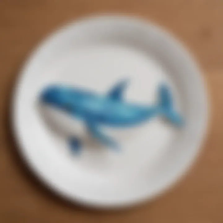 Finished paper plate whale craft