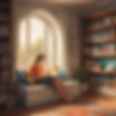 Finding Comfort in Reading Spaces First grader at a cozy reading nook